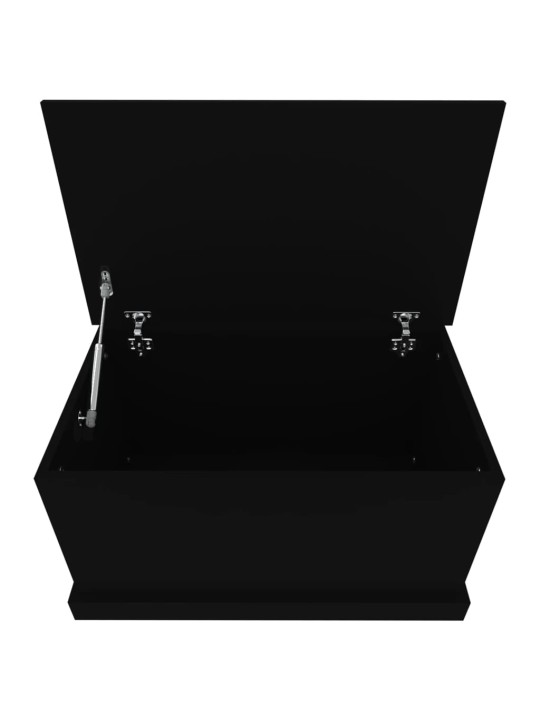 Úložný box černý 70 x 40 x 38 cm kompozitní dřevo