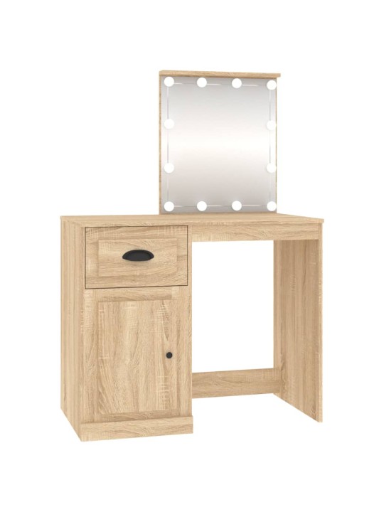 Toaletní stolek s LED dub sonoma 90 x 50 x 132,5 cm kompozit