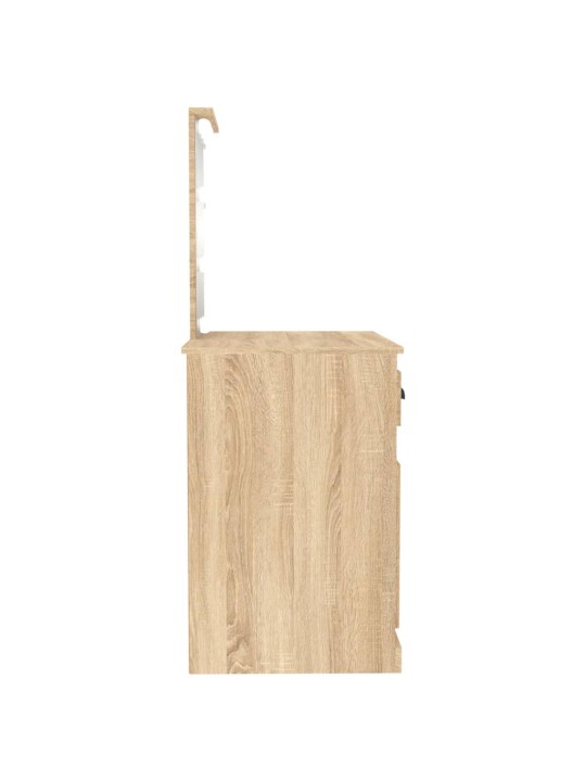 Toaletní stolek s LED dub sonoma 90 x 50 x 132,5 cm kompozit