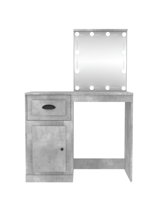 Toaletní stolek s LED betonově šedý 90 x 50 x 132,5 cm