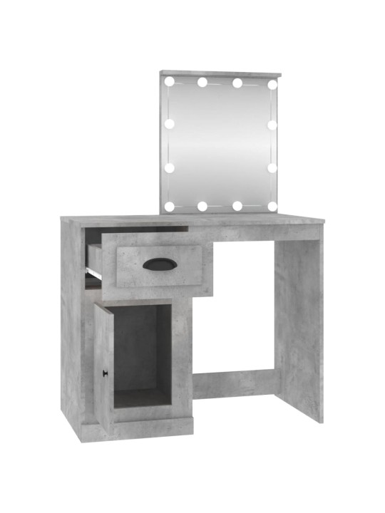 Toaletní stolek s LED betonově šedý 90 x 50 x 132,5 cm