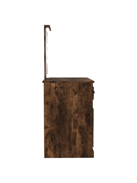 Toaletní stolek s LED kouřový dub 90 x 50 x 132,5 cm kompozit