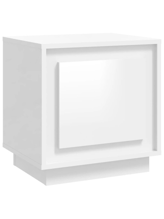Noční stolek bílý s vysokým leskem 44x35x45 cm kompozitní dřevo