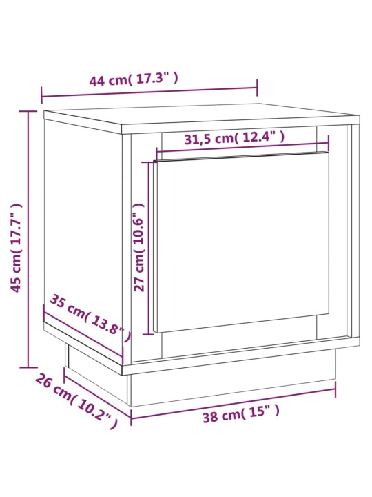 Noční stolky 2 ks kouřový dub 44 x 35 x 45 cm kompozitní dřevo
