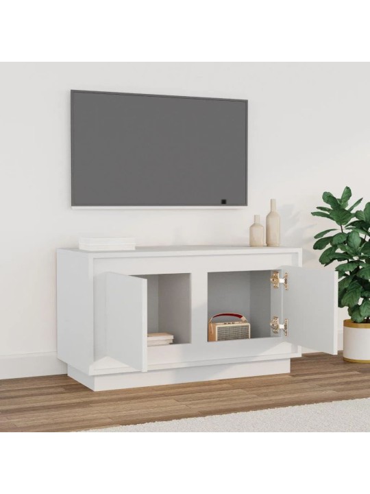TV skříňka bílá 80 x 35 x 45 cm kompozitní dřevo