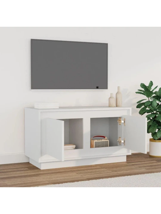 TV skříňka bílá 80 x 35 x 45 cm kompozitní dřevo