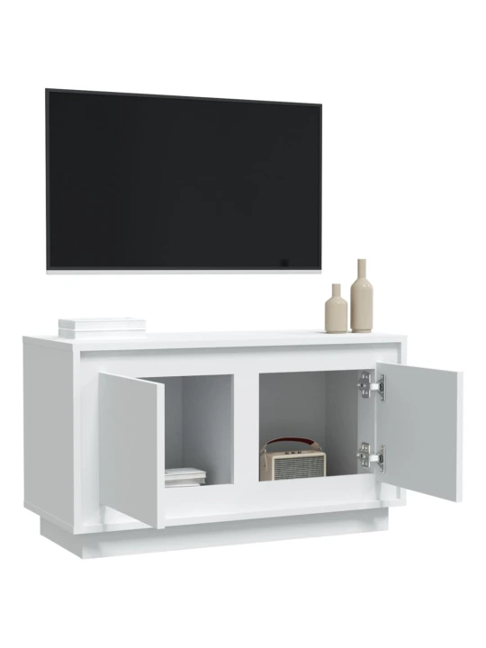 TV skříňka bílá 80 x 35 x 45 cm kompozitní dřevo