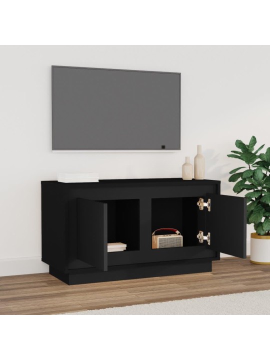 TV skříňka černá 80 x 35 x 45 cm kompozitní dřevo