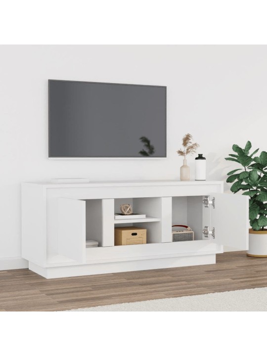 TV skříňka bílá 102 x 35 x 45 cm kompozitní dřevo