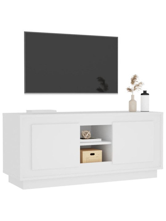 TV skříňka bílá 102 x 35 x 45 cm kompozitní dřevo