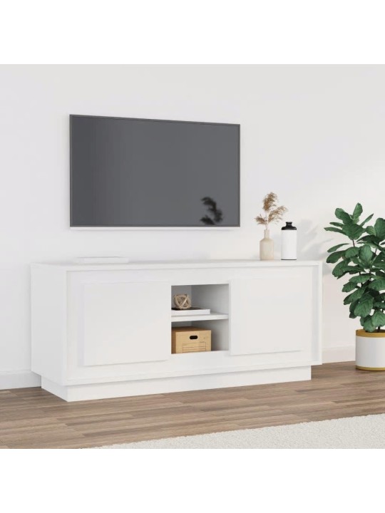 TV skříňka bílá 102 x 35 x 45 cm kompozitní dřevo