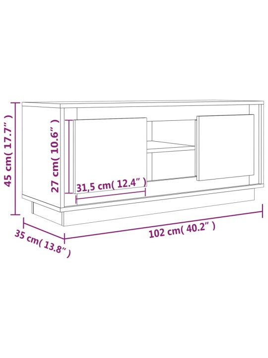 TV skříňka šedá sonoma 102 x 35 x 45 cm kompozitní dřevo
