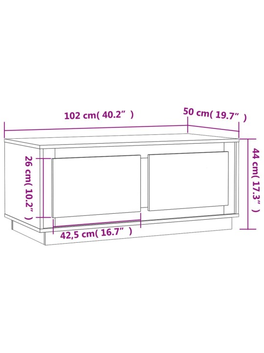 Konferenční stolek černý 102 x 50 x 44 cm kompozitní dřevo