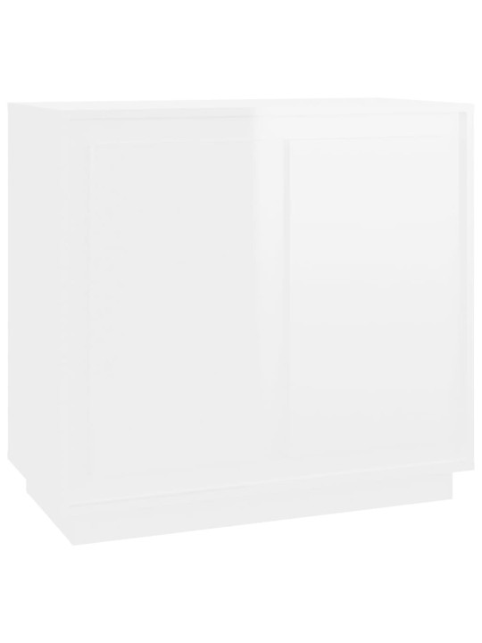 Příborník bílý s vysokým leskem 80x34x75 cm kompozitní dřevo