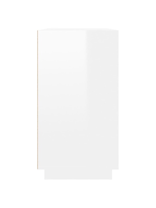 Příborník bílý s vysokým leskem 80x34x75 cm kompozitní dřevo