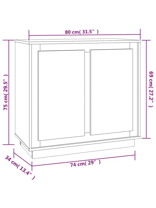 Příborník betonově šedý 80 x 34 x 75 cm kompozitní dřevo