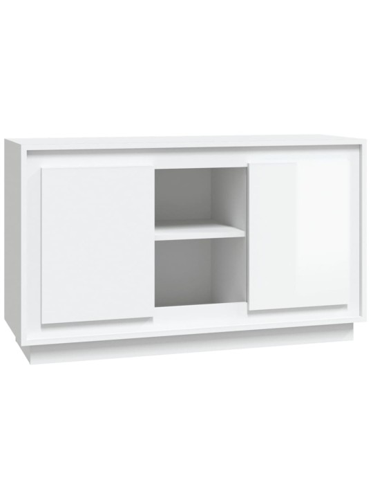 Příborník bílý s vysokým leskem 102x35x60 cm kompozitní dřevo