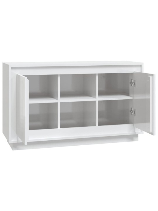 Příborník bílý s vysokým leskem 102x35x60 cm kompozitní dřevo
