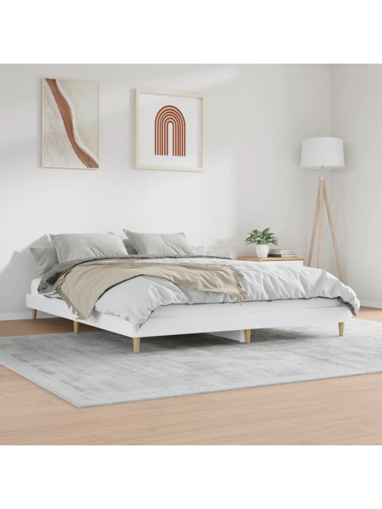 Rám postele bílý 200 x 200 cm kompozitní dřevo