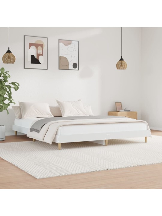 Rám postele bílý 200 x 200 cm kompozitní dřevo