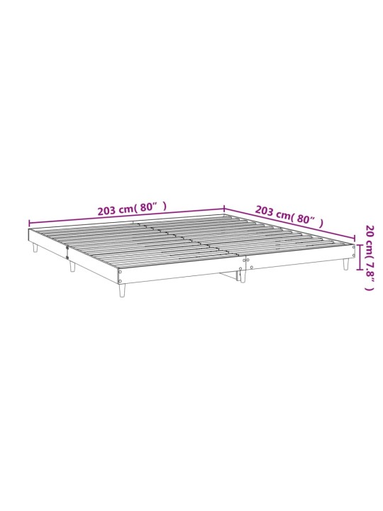 Rám postele černý 200 x 200 cm kompozitní dřevo