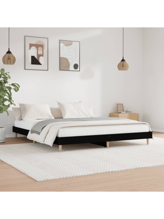Rám postele černý 200 x 200 cm kompozitní dřevo