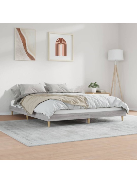 Rám postele šedý sonoma 200 x 200 cm kompozitní dřevo