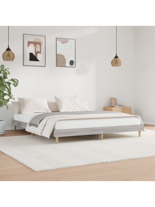 Rám postele šedý sonoma 200 x 200 cm kompozitní dřevo