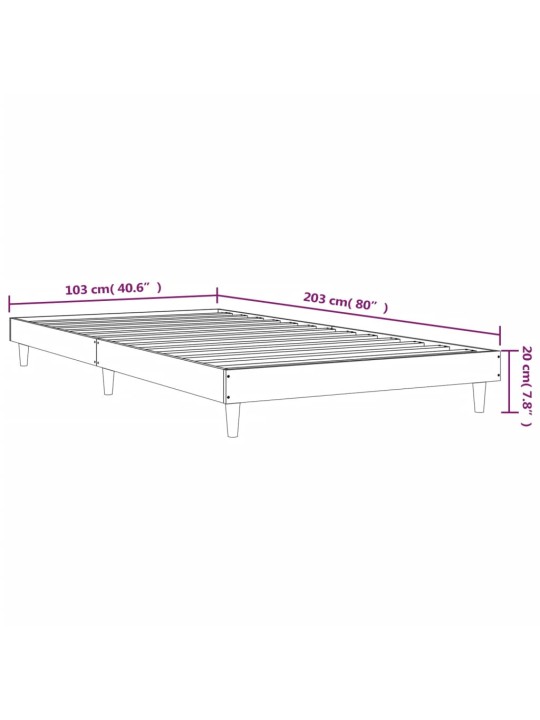 Rám postele černý 100 x 200 cm kompozitní dřevo