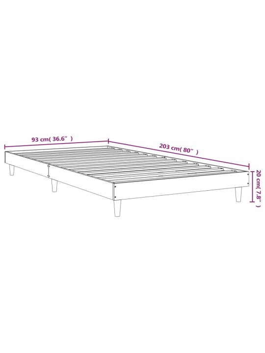 Rám postele bílý 90 x 200 cm kompozitní dřevo