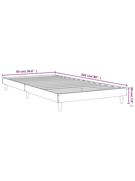Rám postele černý 90 x 200 cm kompozitní dřevo