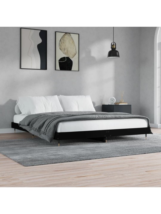 Rám postele černý 200 x 200 cm kompozitní dřevo