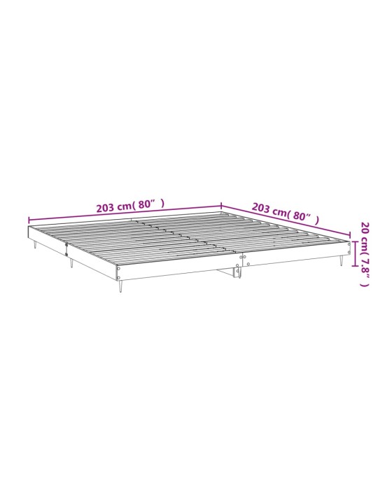 Rám postele černý 200 x 200 cm kompozitní dřevo