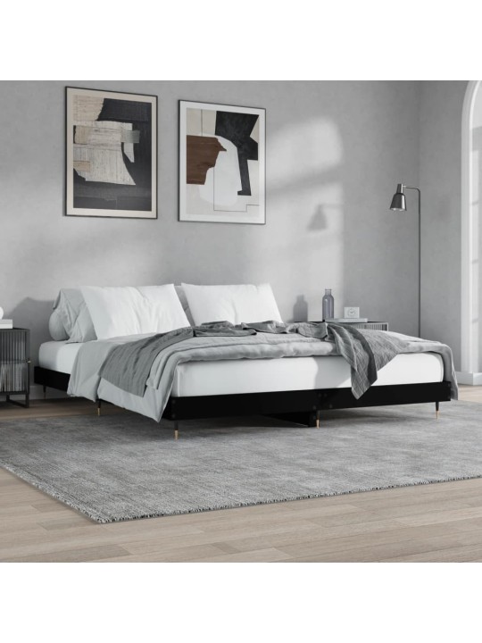Rám postele černý 200 x 200 cm kompozitní dřevo