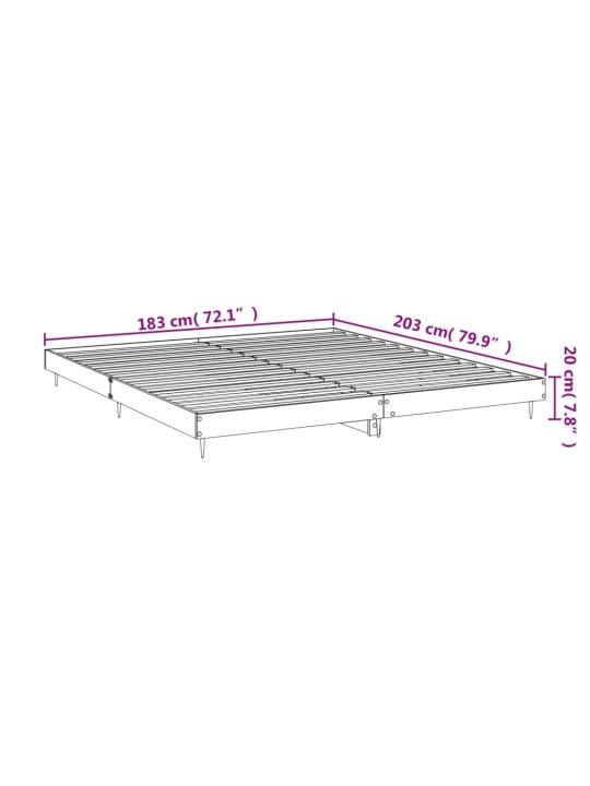 Rám postele bílý s vysokým leskem 180 x 200 cm kompozitní dřevo