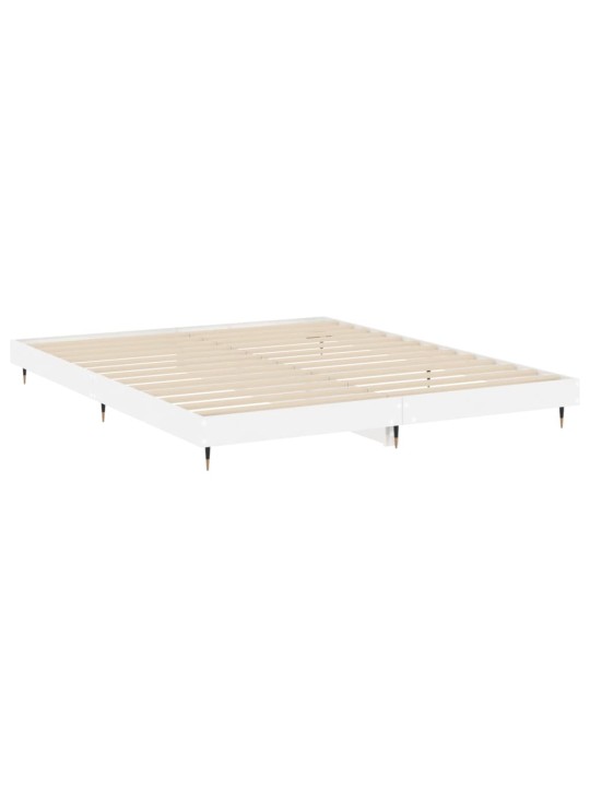 Rám postele bílý s vysokým leskem 160 x 200 cm kompozitní dřevo