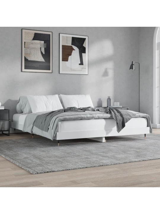 Rám postele bílý 140 x 200 cm kompozitní dřevo