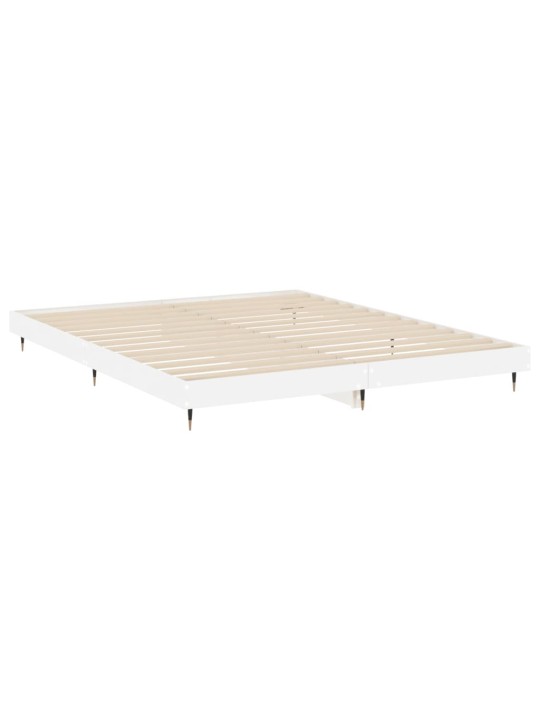 Rám postele bílý s vysokým leskem 140 x 200 cm kompozitní dřevo