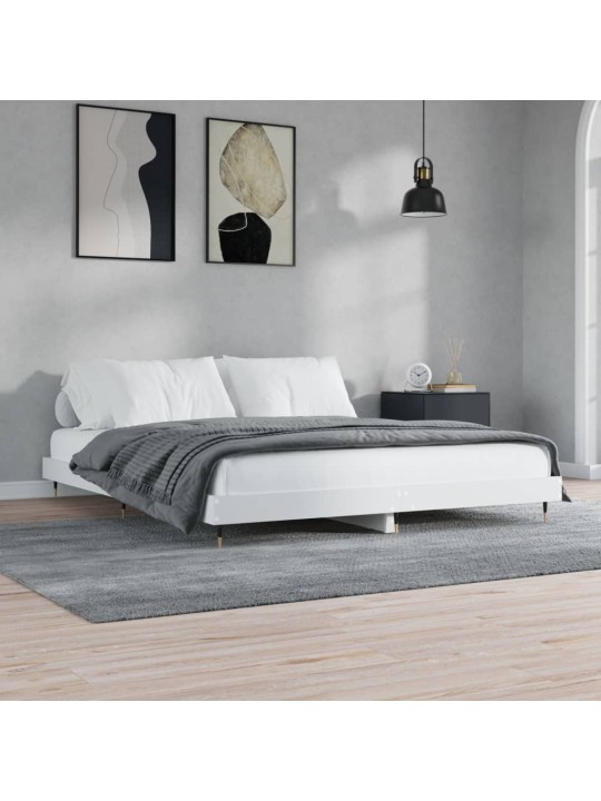 Rám postele bílý 120 x 200 cm kompozitní dřevo