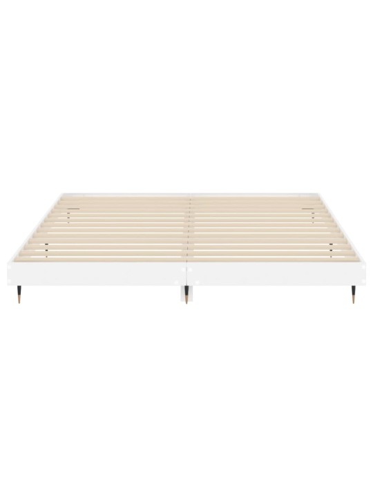 Rám postele bílý s vysokým leskem 120 x 200 cm kompozitní dřevo