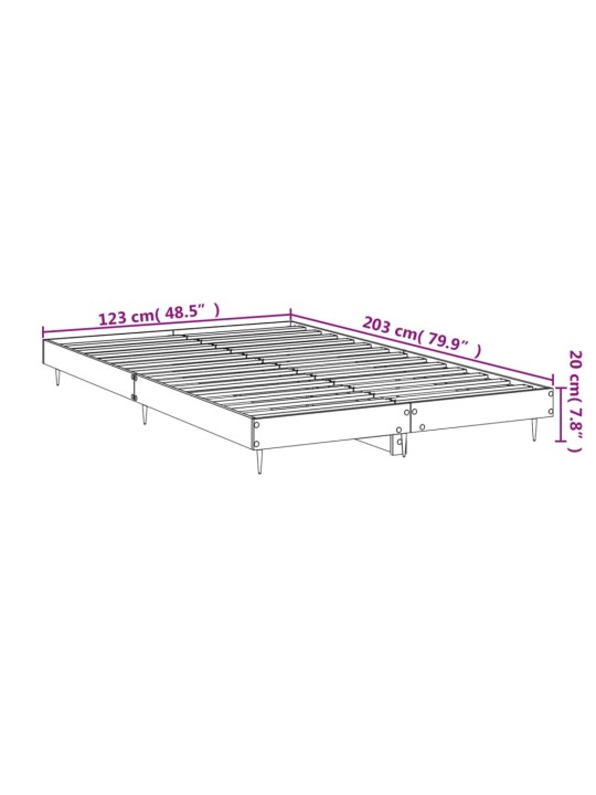 Rám postele bílý s vysokým leskem 120 x 200 cm kompozitní dřevo