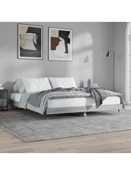 Rám postele šedý sonoma 120 x 200 cm kompozitní dřevo