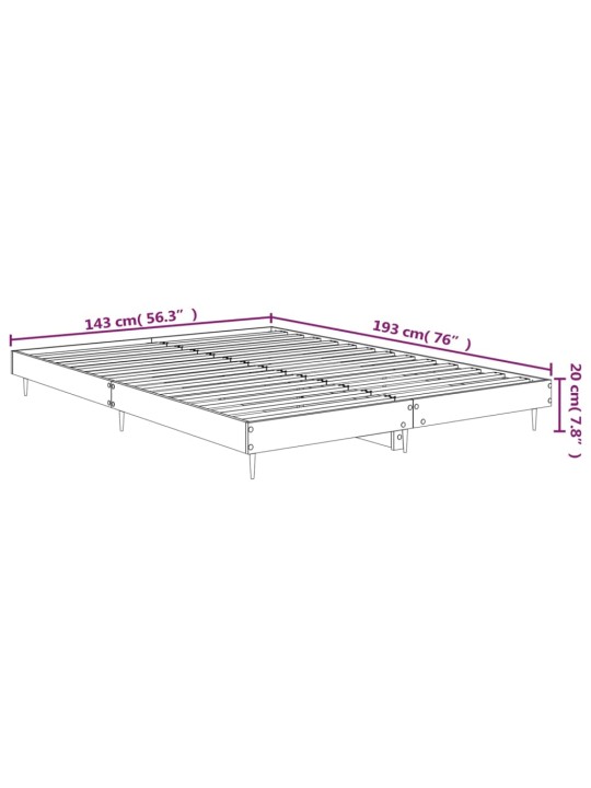 Rám postele bílý s vysokým leskem 140 x 190 cm kompozitní dřevo