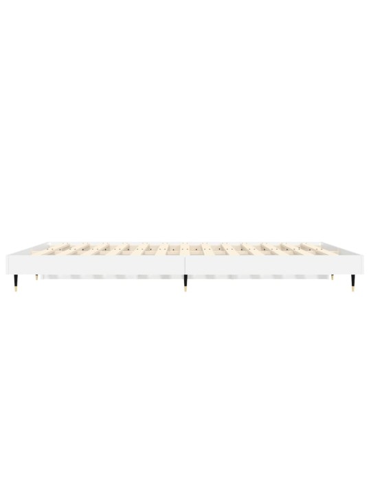 Rám postele bílý s vysokým leskem 135 x 190 cm kompozitní dřevo