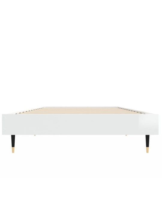Rám postele bílý s vysokým leskem 75 x 190 cm kompozitní dřevo