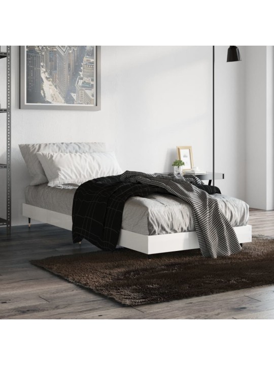 Rám postele bílý s vysokým leskem 75 x 190 cm kompozitní dřevo