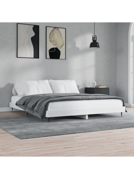 Rám postele bílý 200 x 200 cm kompozitní dřevo