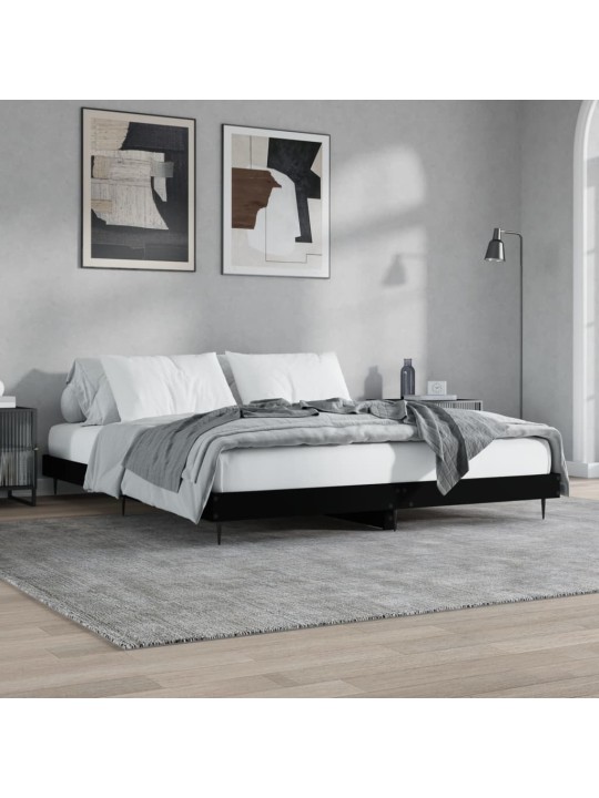 Rám postele černý 200 x 200 cm kompozitní dřevo