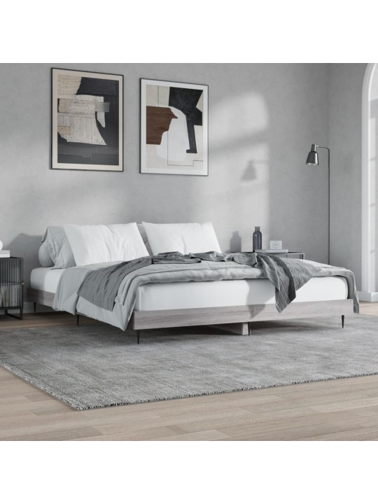 Rám postele šedý sonoma 200 x 200 cm kompozitní dřevo