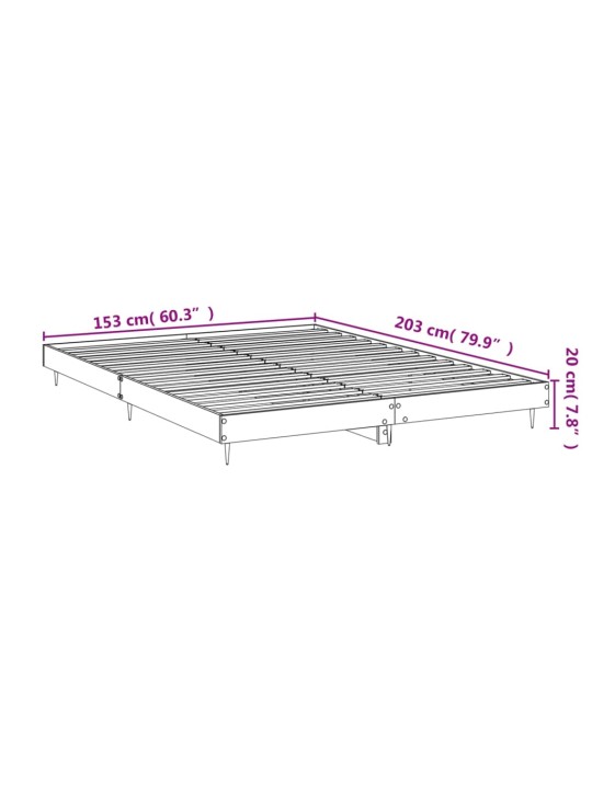 Rám postele bílý s vysokým leskem 150 x 200 cm kompozitní dřevo